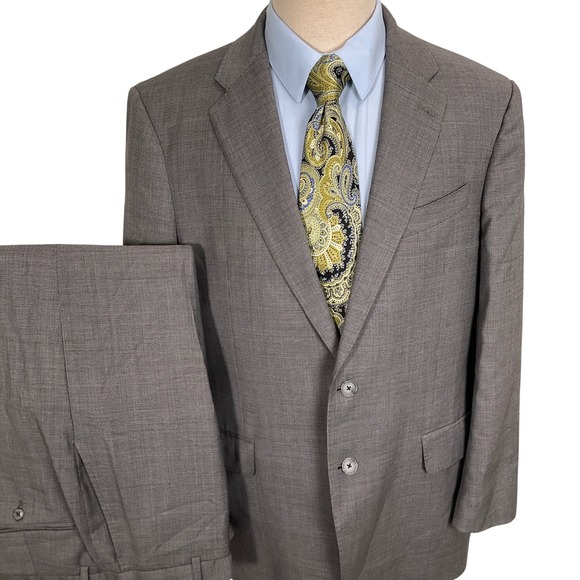 JOS A BANK Reserve Liberty Suit Mens 43R 37W 28L Gray Prestige 130s Cerruti Wool